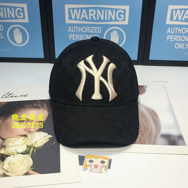 G家老花大标大logo帽g棒球帽大字母ny刺绣帽古家鸭舌帽洋基帽mlb联名棒球帽双g印花帽gg帽代购版原单g帽子g驰帽