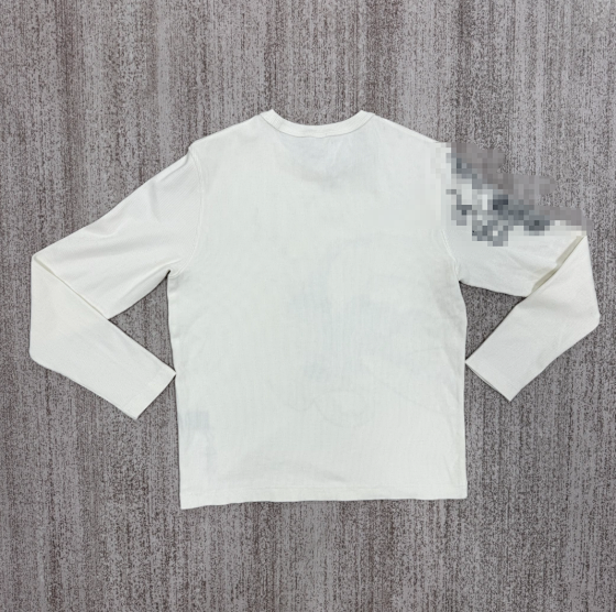 DER White Ribbed Long Sleeve Shirt