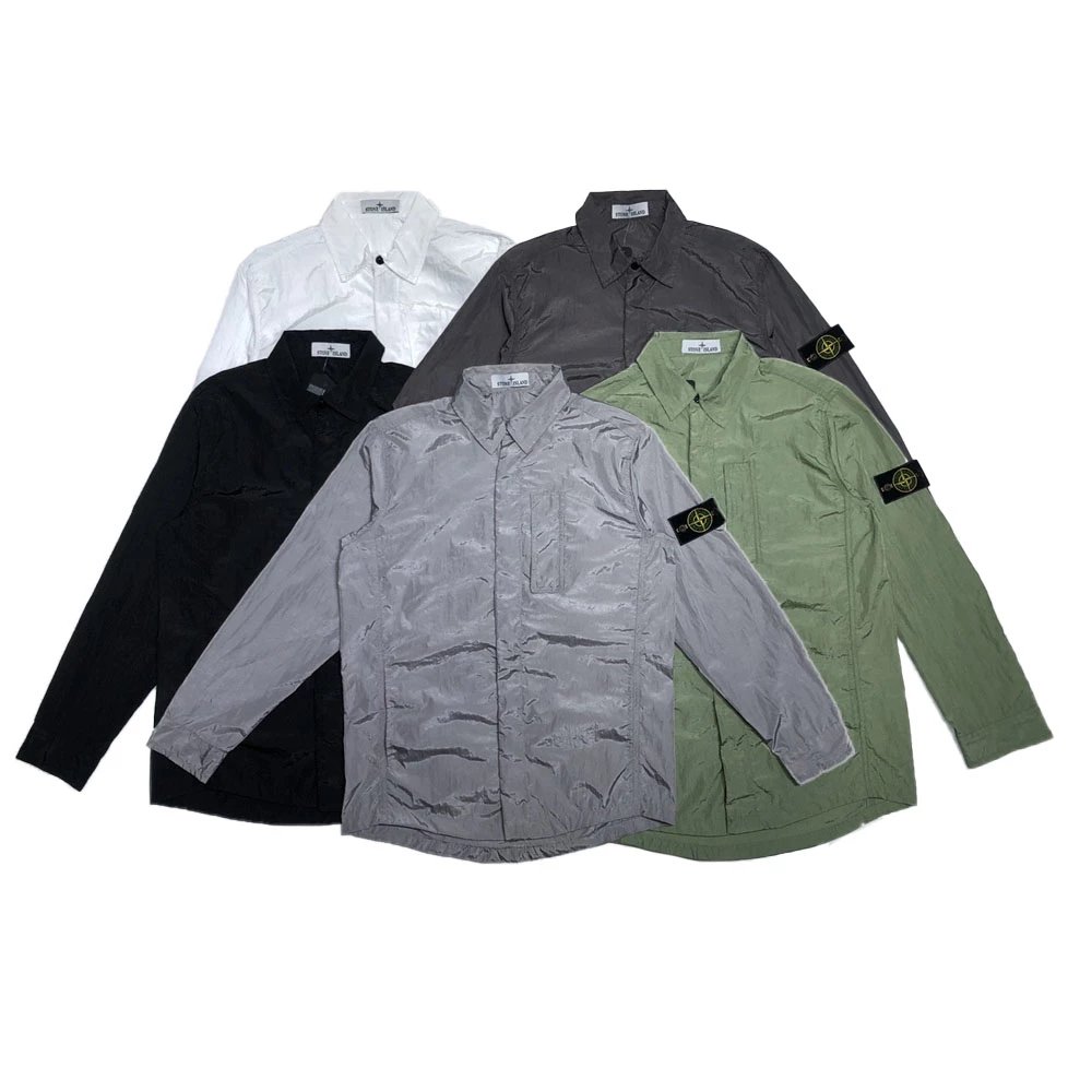 Stone Island Shadow Project Shirt Jacket Dark Gray Outerwear - 2