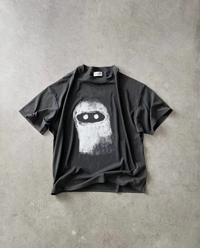 Unbranded T-Shirts Washed graphic short-sleeve T-shirt with masked character print product detail image 17