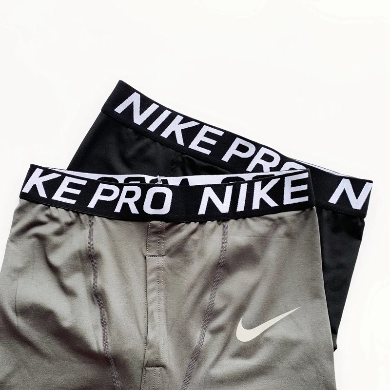 Nike Pro Dri-FIT Long Sleeve Top and Leggings Set Olive Gray Activewear - 7