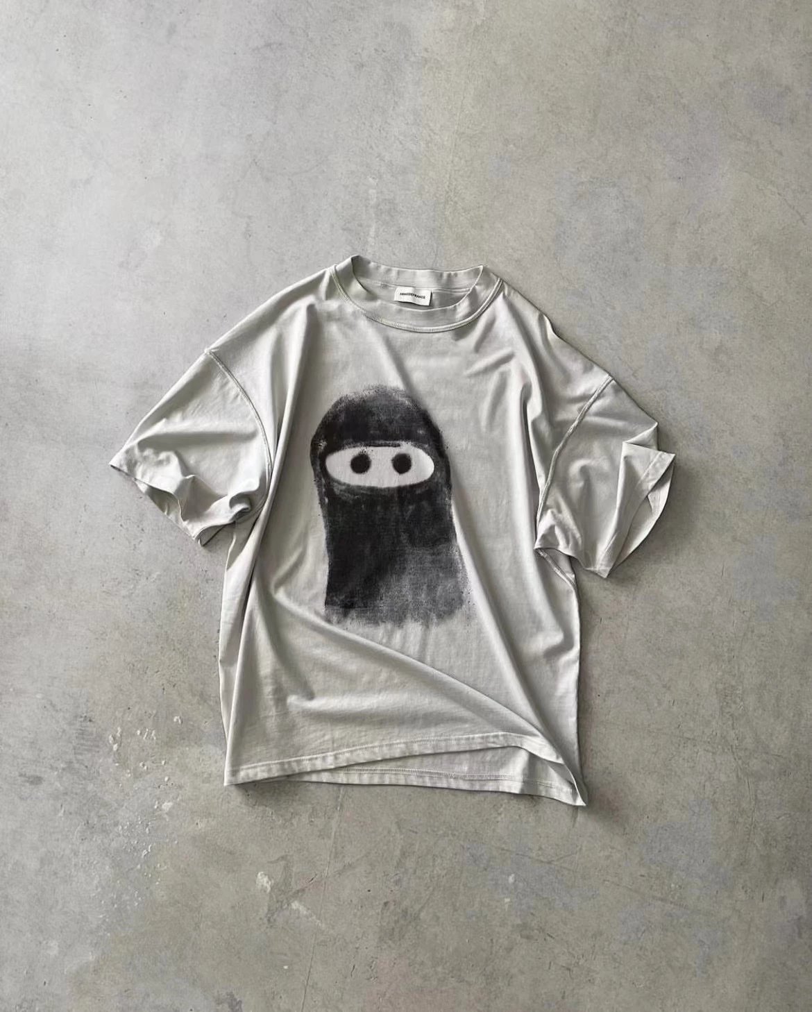 Design Ghost Face Distressed Black T-Shirt - 19