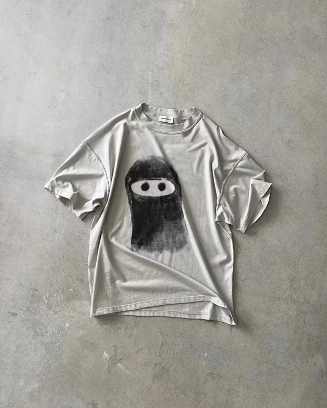 Unbranded T-Shirts Washed graphic short-sleeve T-shirt with masked character print product detail image 18
