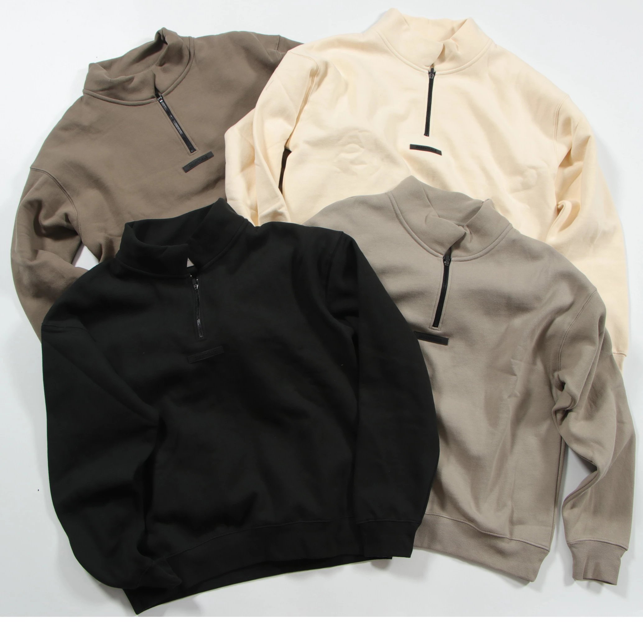 Fear of God Essentials Half-Zip Pullover Black Hoodie - 2