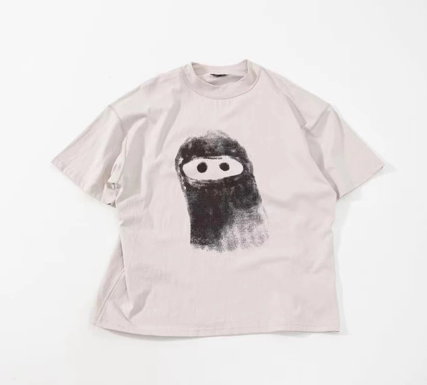 Design Ghost Face Distressed Black T-Shirt - 4