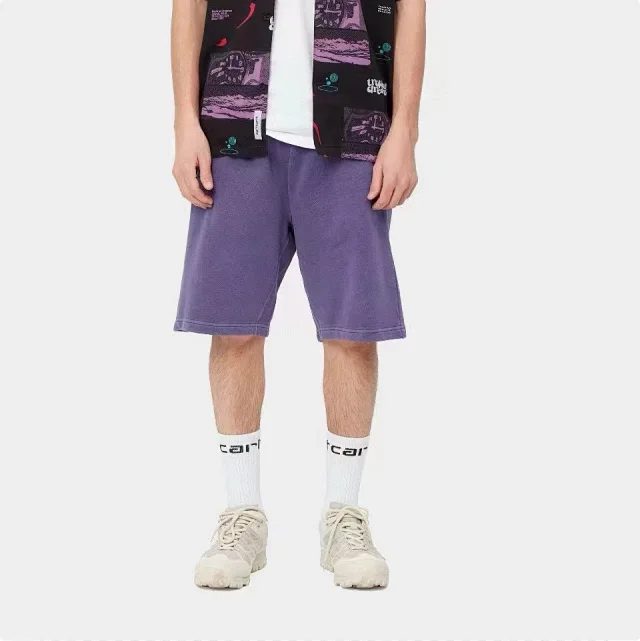 Carhartt Shorts Washed elastic-waist drawstring with logo patch product detail image 18