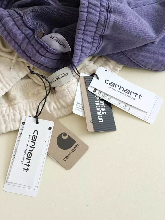 Carhartt Shorts Washed elastic-waist drawstring with logo patch product detail image 15