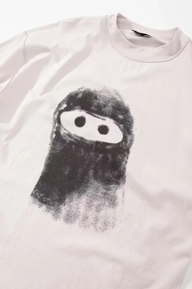 Unbranded T-Shirts Washed graphic short-sleeve T-shirt with masked character print product detail image 5