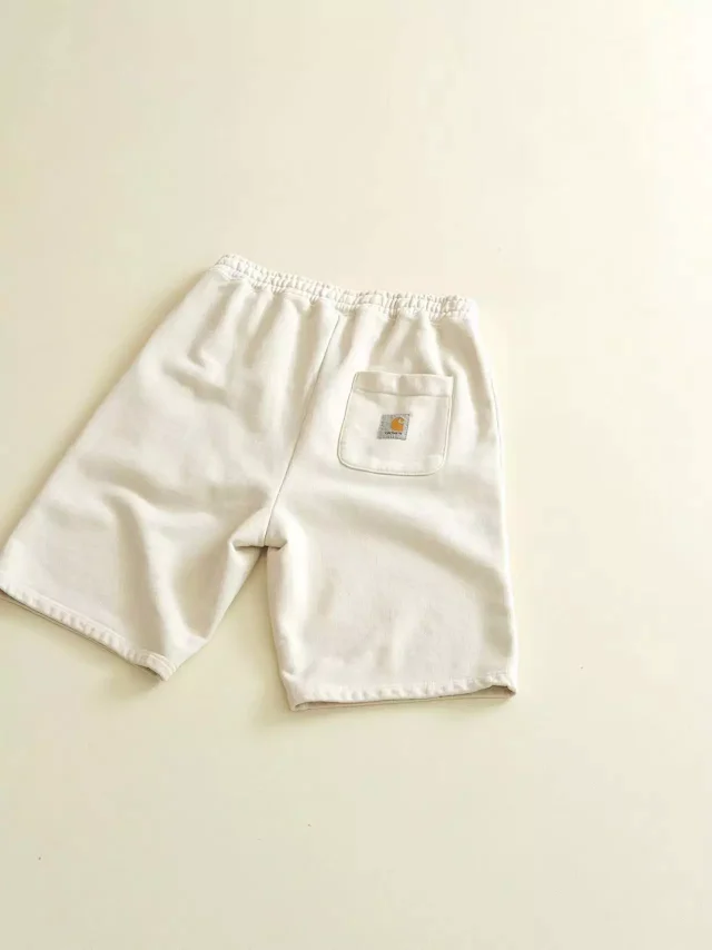 Carhartt Shorts Washed elastic-waist drawstring with logo patch product detail image 4