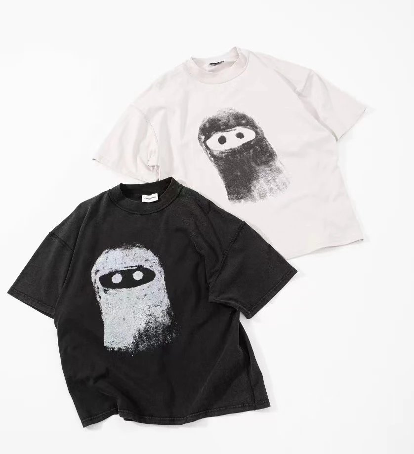 Design Ghost Face Distressed Black T-Shirt - 3