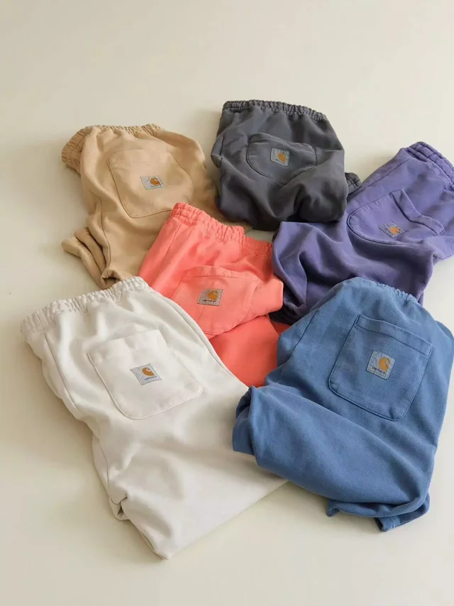 Carhartt Shorts Washed elastic-waist drawstring with logo patch product detail image 2