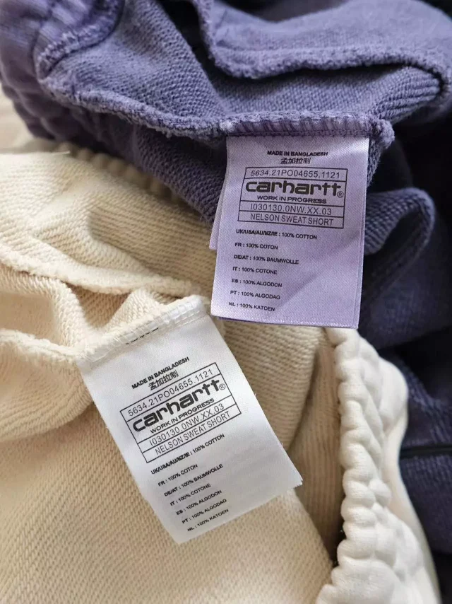 Carhartt Shorts Washed elastic-waist drawstring with logo patch product detail image 14