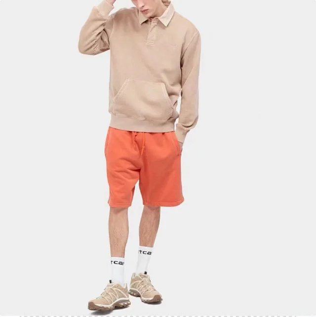 Carhartt Shorts Washed elastic-waist drawstring with logo patch product detail image 17