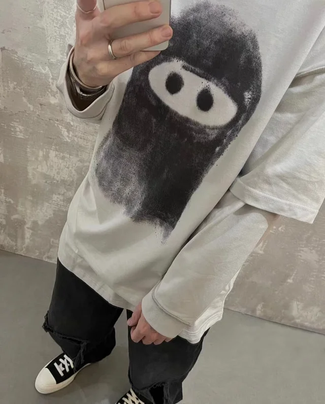Unbranded T-Shirts Washed graphic short-sleeve T-shirt with masked character print product detail image 29