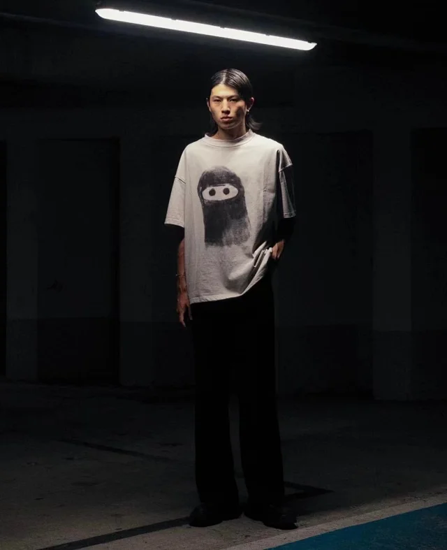 Unbranded T-Shirts Washed graphic short-sleeve T-shirt with masked character print product detail image 27