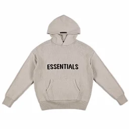 thumbnail for Fear of God Essentials Knit Pullover Solid Logo Hooded Pullover