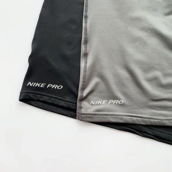 Nike Pro Dri-FIT Long Sleeve Top and Leggings Set Olive Gray Activewear - 5