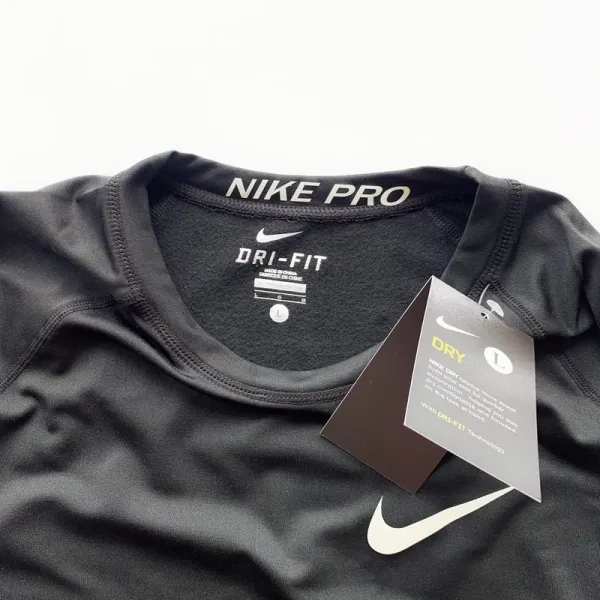 Nike Pro Dri-FIT Long Sleeve Top and Leggings Set Olive Gray Activewear - 9