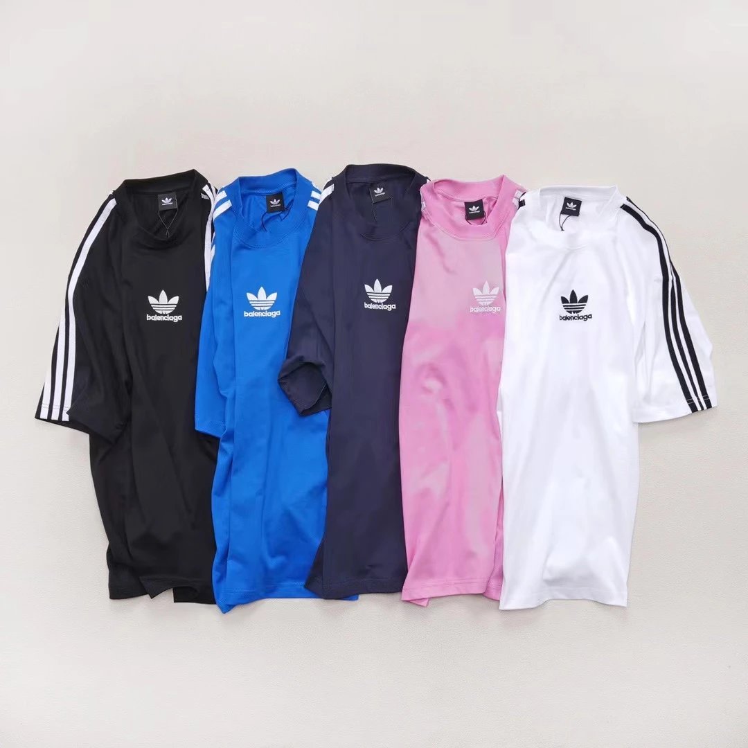 Balenciaga x Adidas Collaboration Logo Print Crew Neck T-Shirt