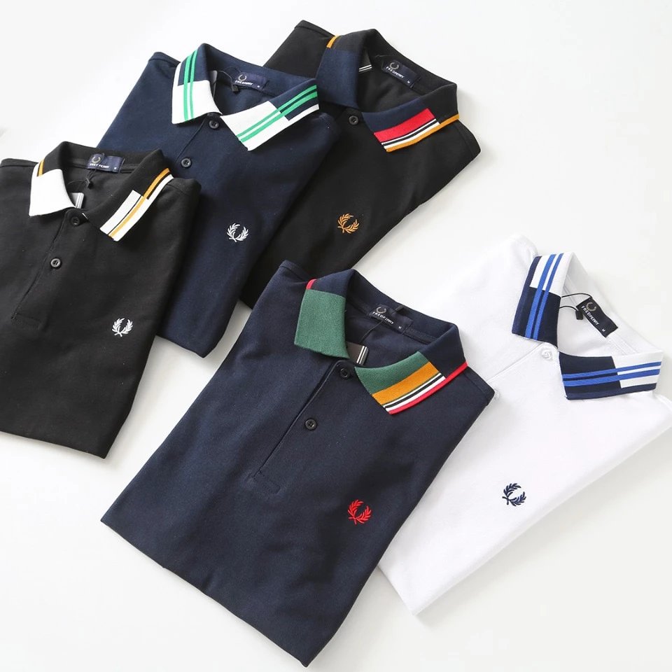 Fred Perry T-Shirts Short-Sleeve Polo Shirt with Tipped Collar and Laurel Wreath Embroidery image 2