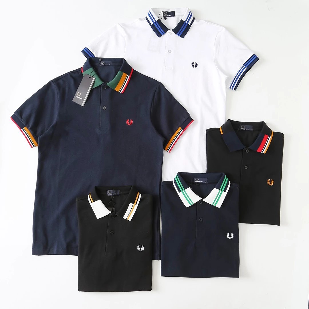 Fred Perry T-Shirts Short-Sleeve Polo Shirt with Tipped Collar and Laurel Wreath Embroidery image 4