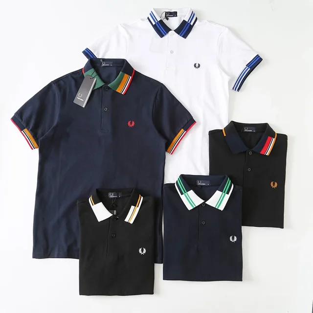 Fred Perry T-Shirts Short-Sleeve Polo Shirt with Tipped Collar and Laurel Wreath Embroidery product detail image 4