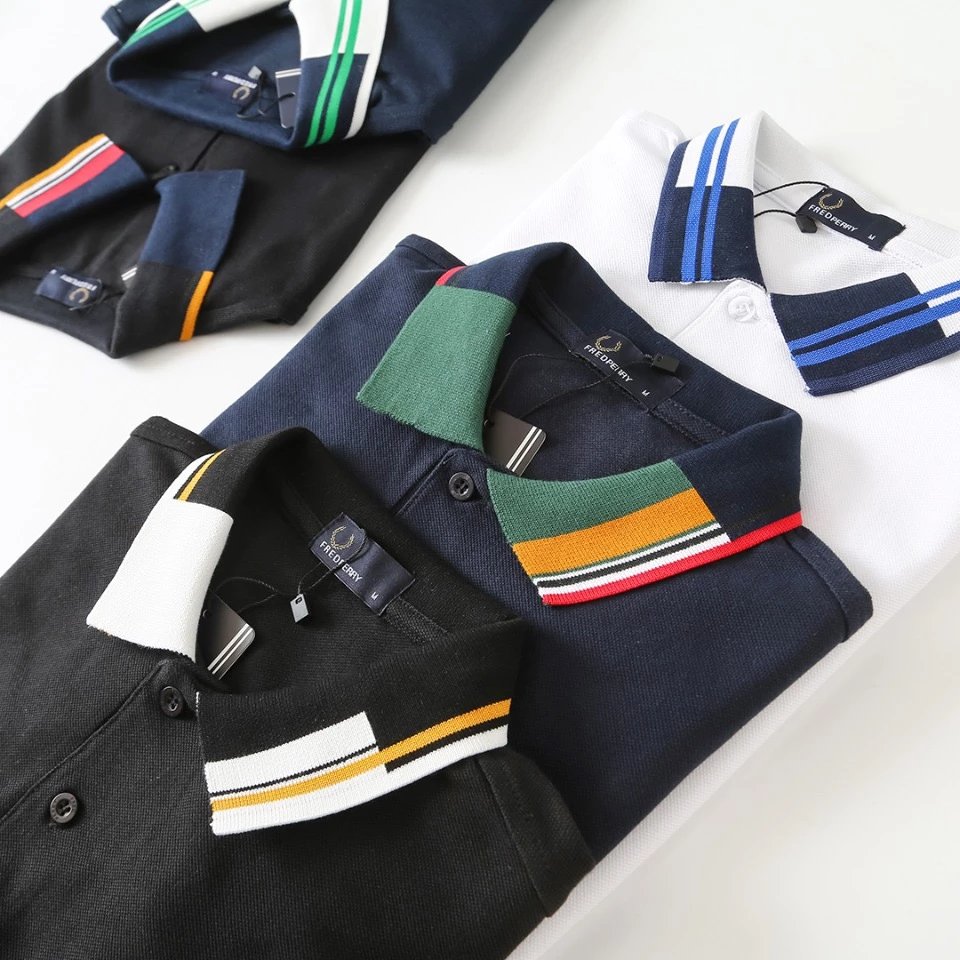 Fred Perry T-Shirts Short-Sleeve Polo Shirt with Tipped Collar and Laurel Wreath Embroidery image 8