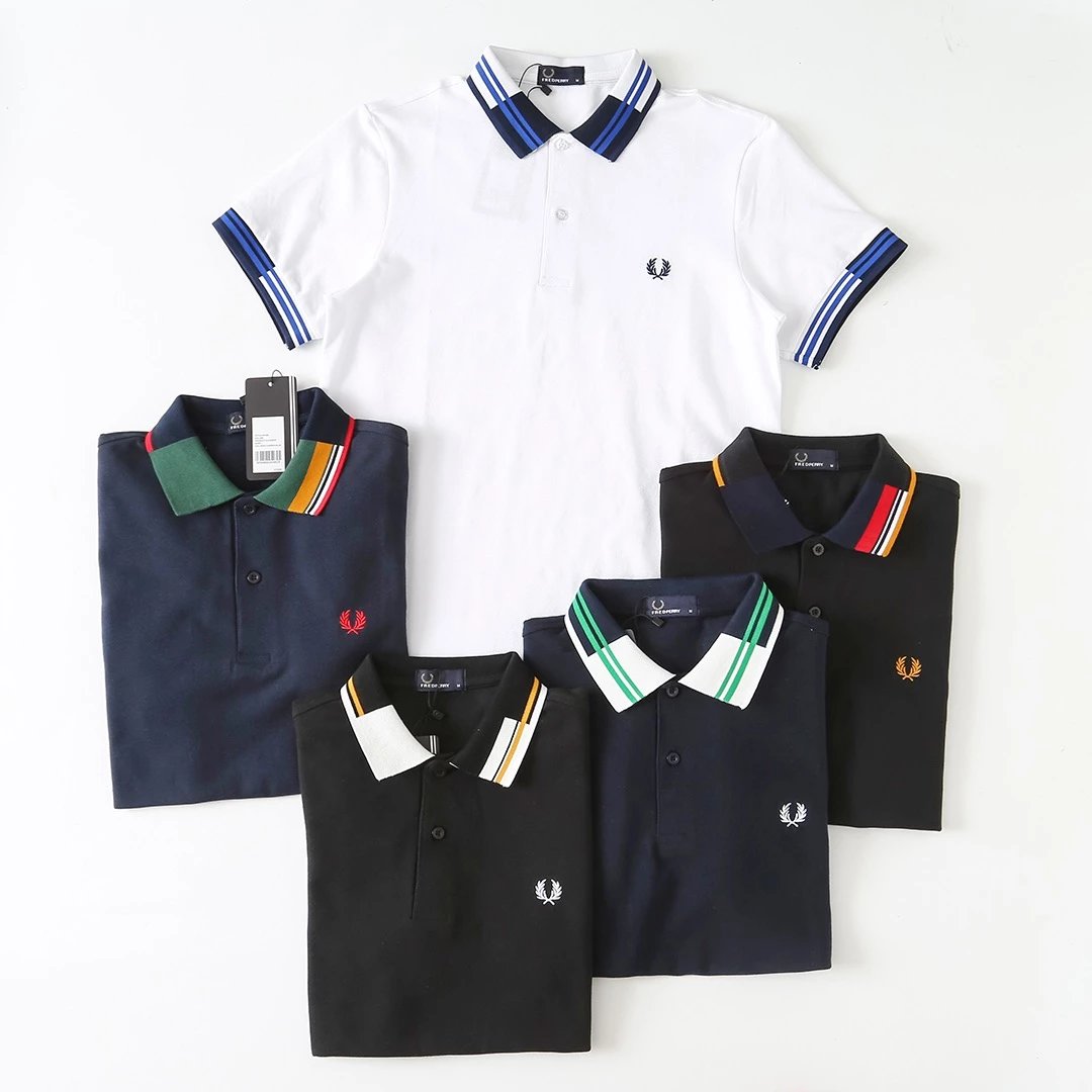 Fred Perry T-Shirts Short-Sleeve Polo Shirt with Tipped Collar and Laurel Wreath Embroidery image 3
