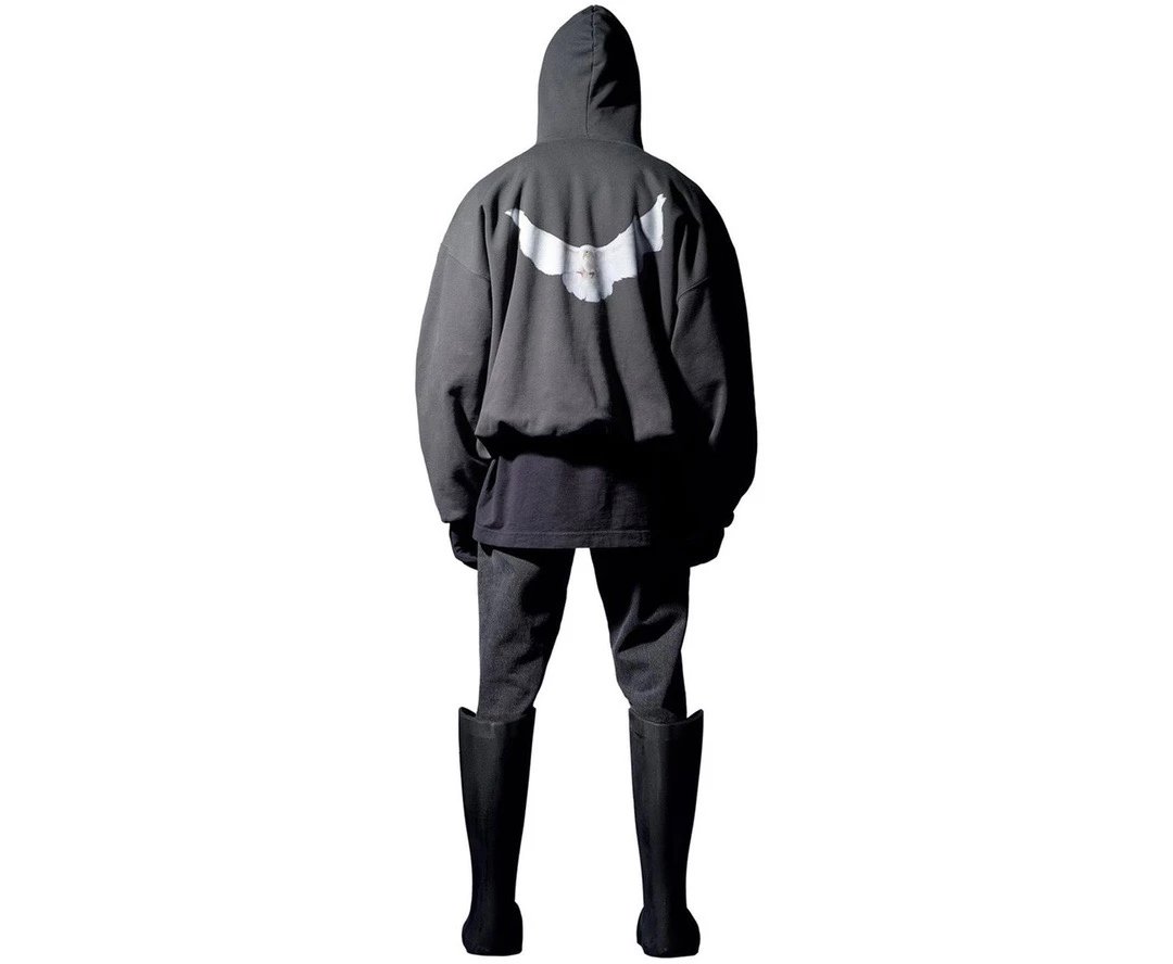 Design Dove Print Oversized Hoodie Gray - 26