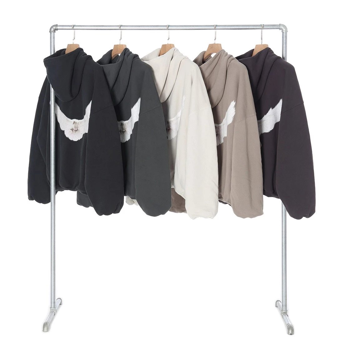Design Dove Print Oversized Hoodie Gray - 2
