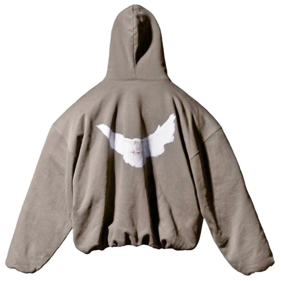 Design Dove Print Oversized Hoodie Gray - 11