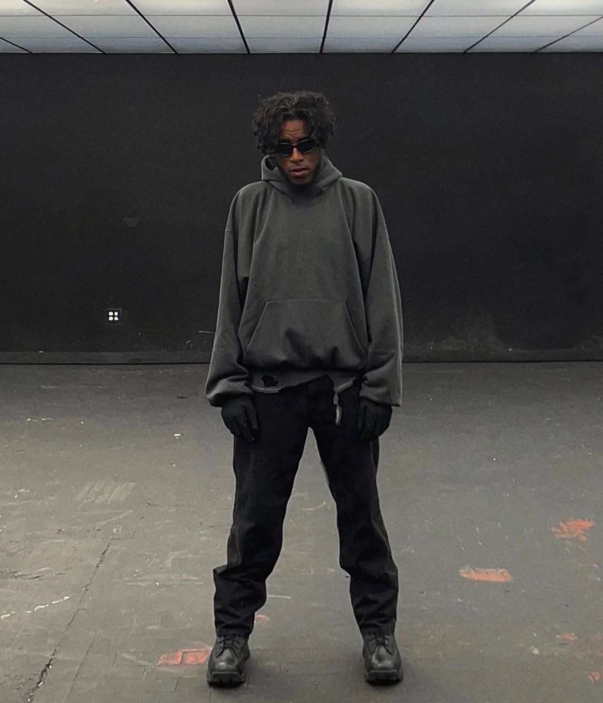 Design Dove Print Oversized Hoodie Gray - 22
