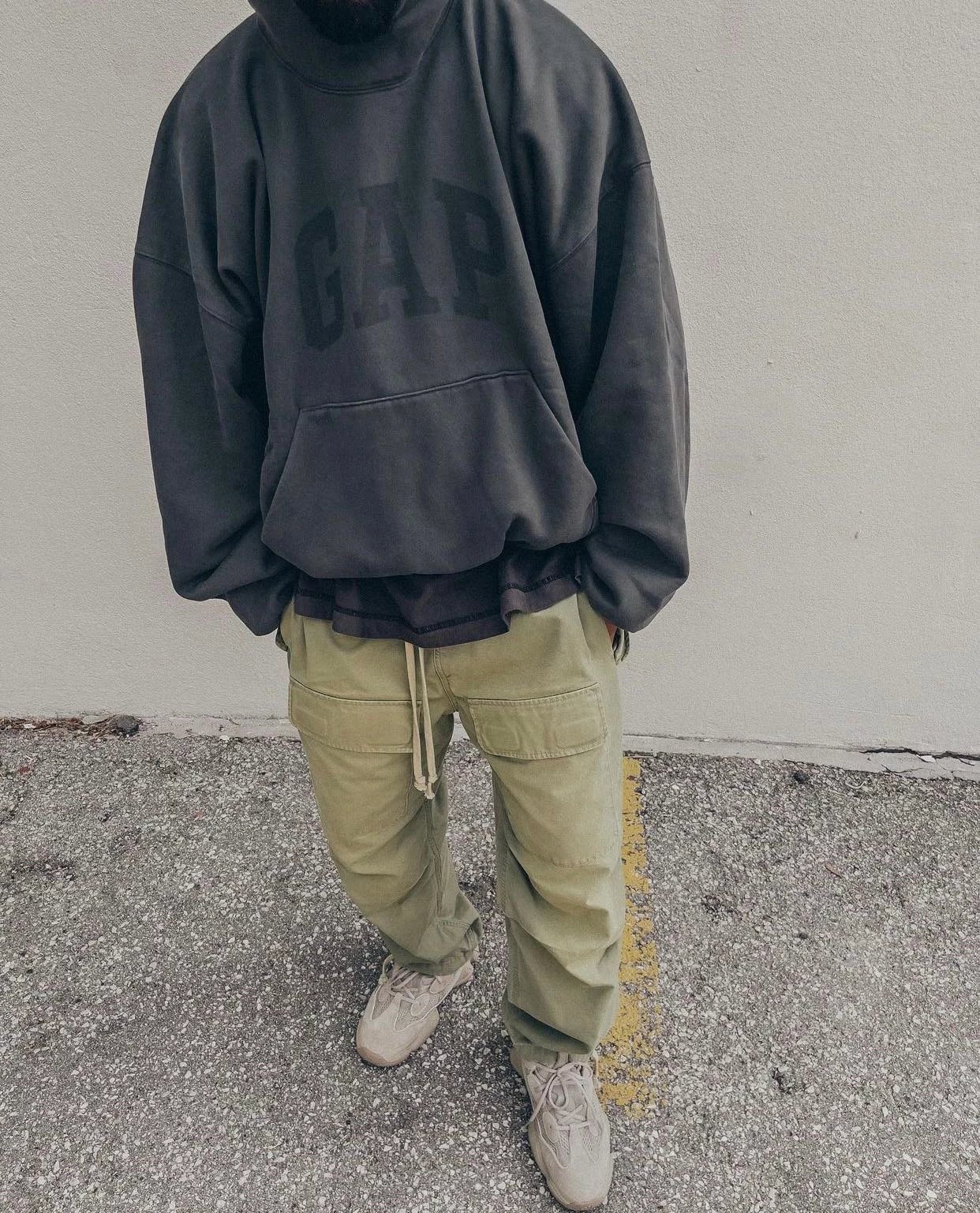 Design Dove Print Oversized Hoodie Gray - 31