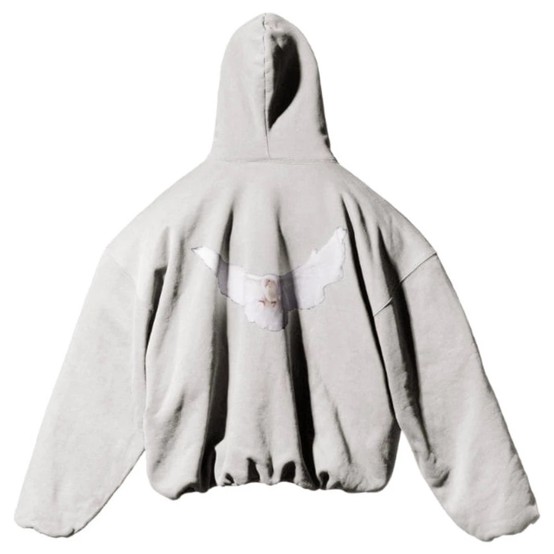 Design Dove Print Oversized Hoodie Gray - 7