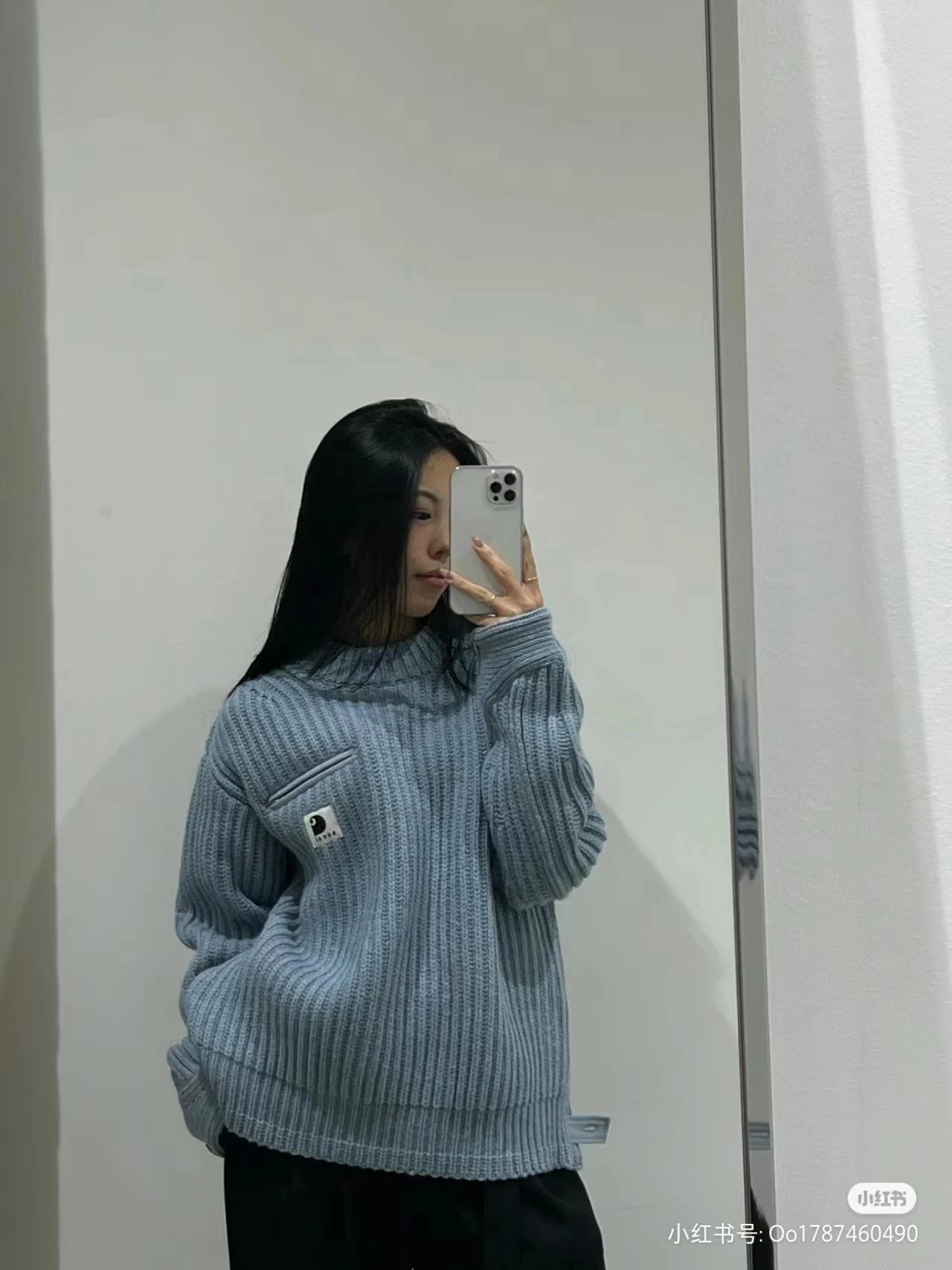 Carhartt Work In Progress Carhartt WIP Ribbed Turtleneck Sweater Light Blue Sweater - 59