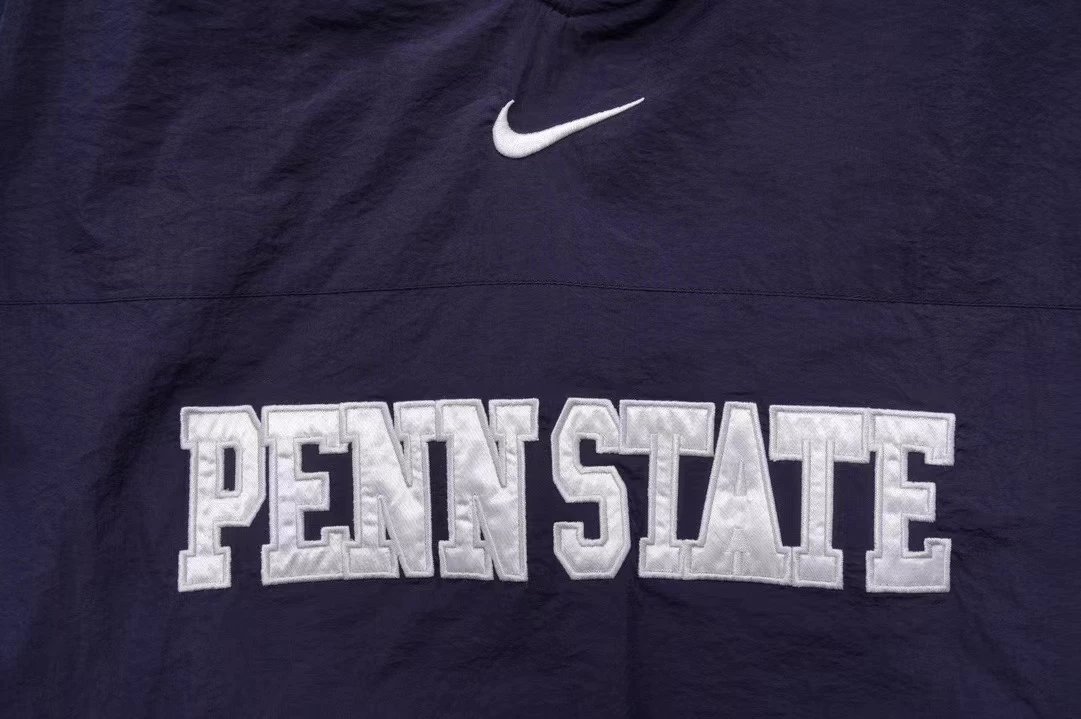 Nike Windbreaker Gray Navy Swoosh V-Neck Jacket - 8