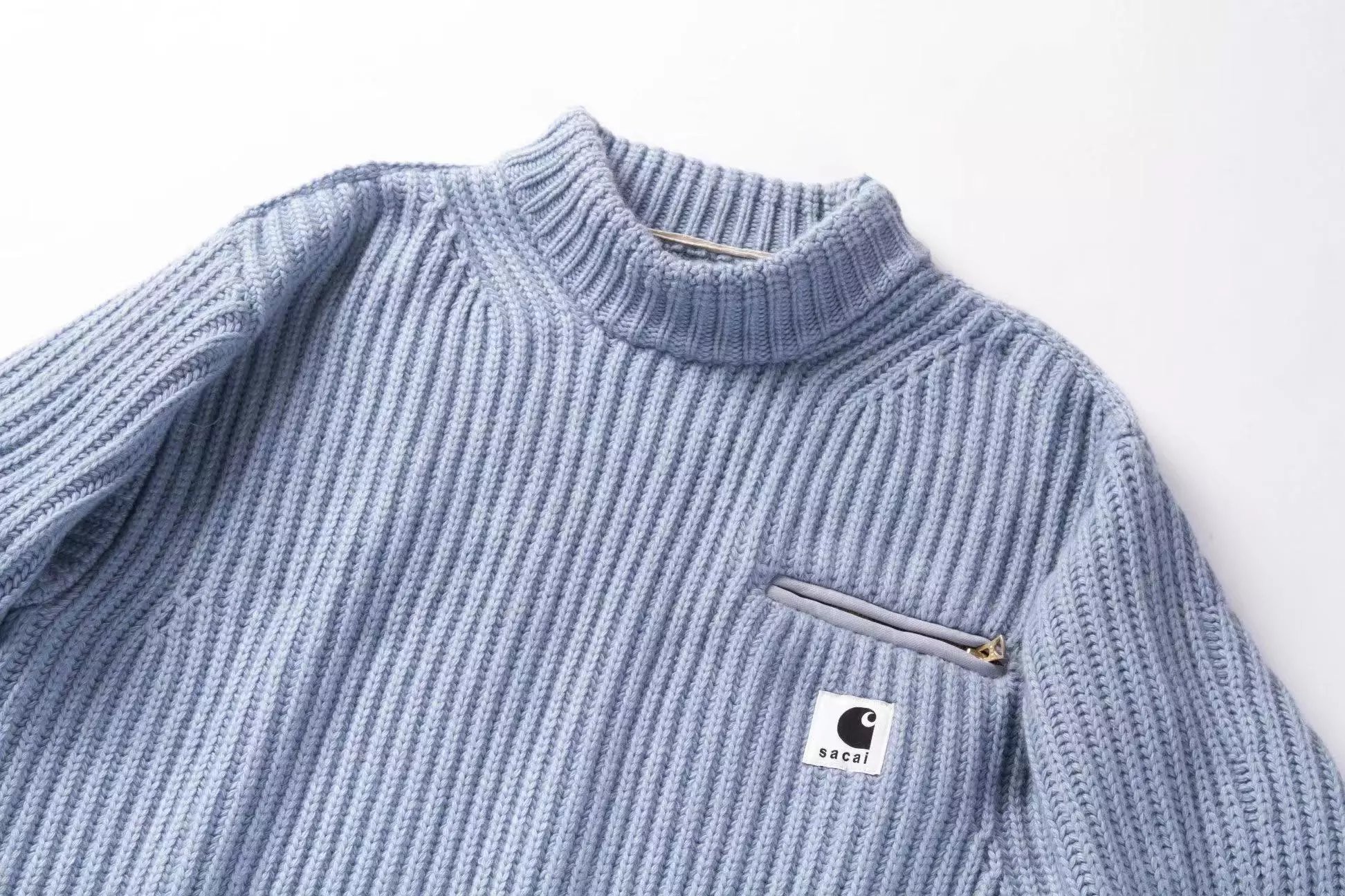 Carhartt Work In Progress Carhartt WIP Ribbed Turtleneck Sweater Light Blue Sweater - 8
