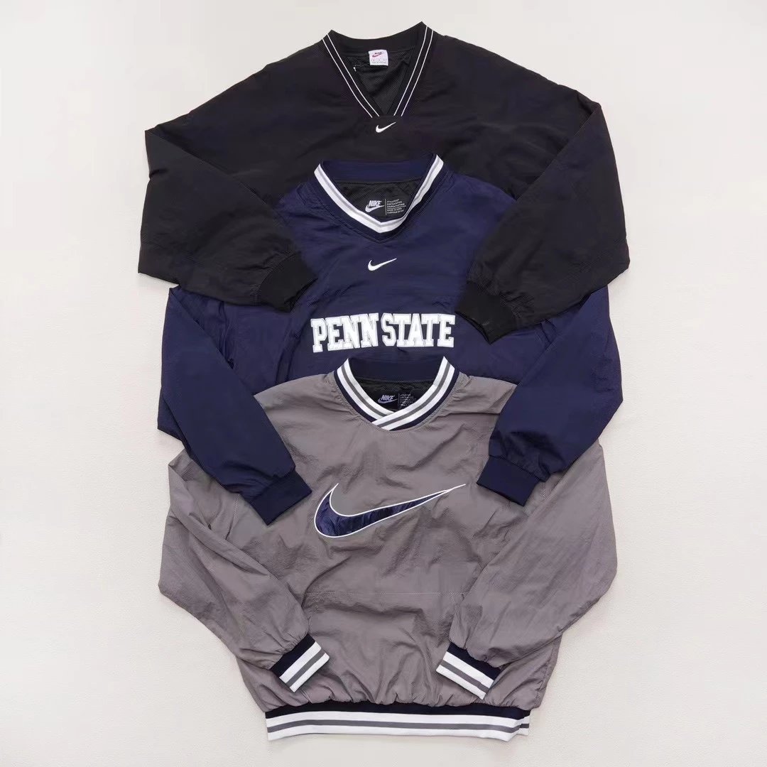 Nike Vintage 80s Retro Quick Dry V-Neck Pullover Sweatshirt