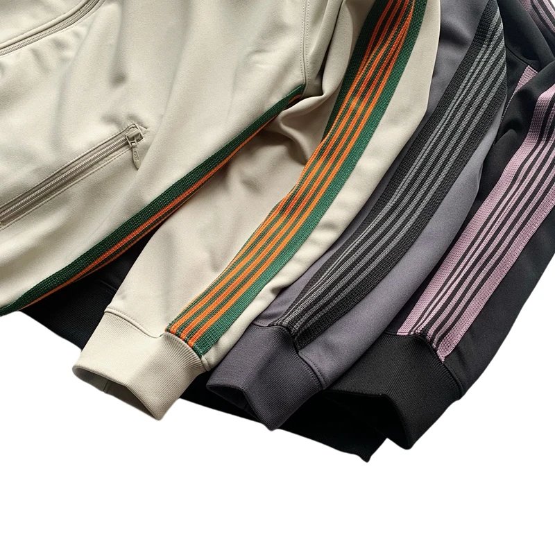 Design Track Jacket Black with Purple Stripes Outerwear - 6