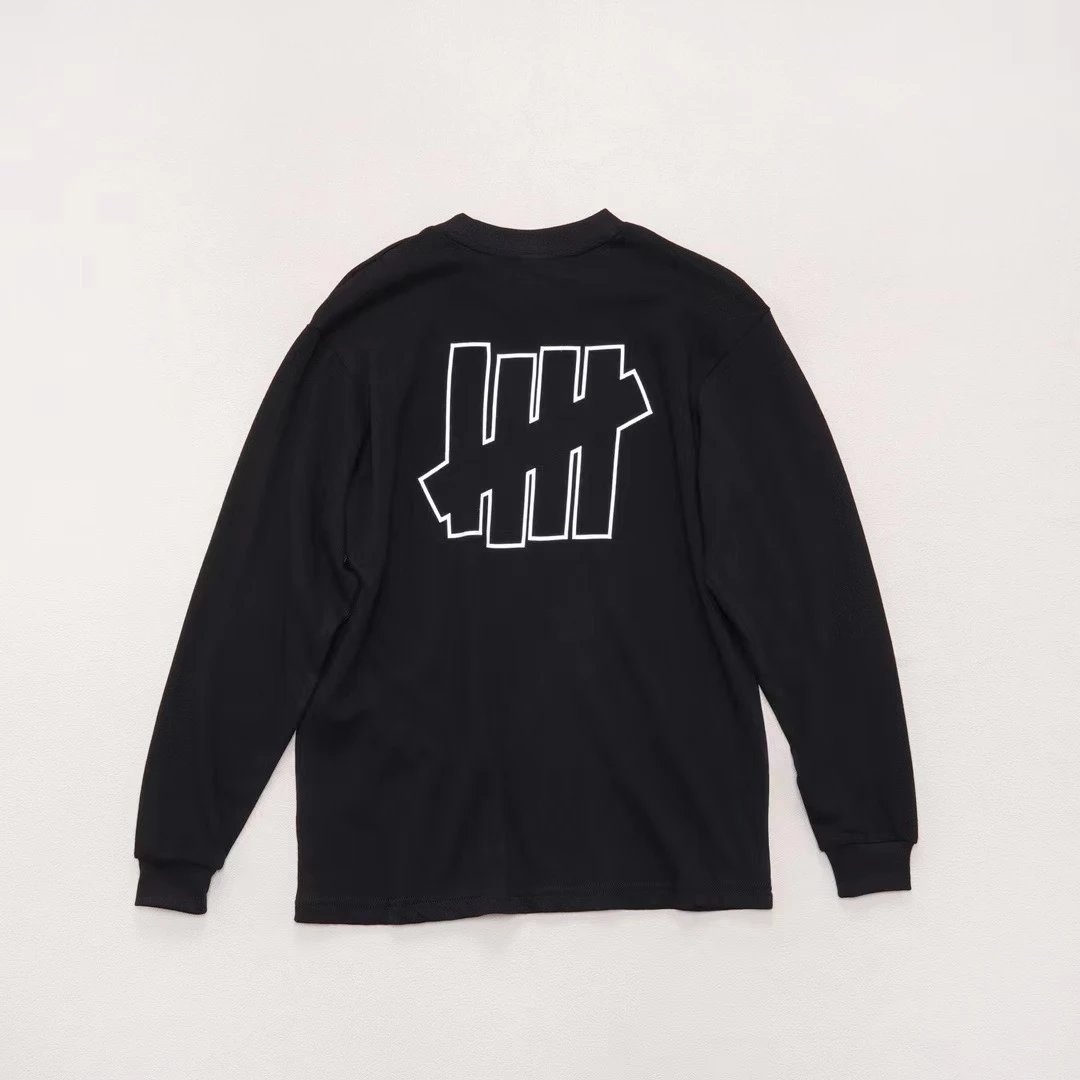 Design Undefeated Five Bars Logo Long Sleeve T-Shirt White T-Shirts - 5