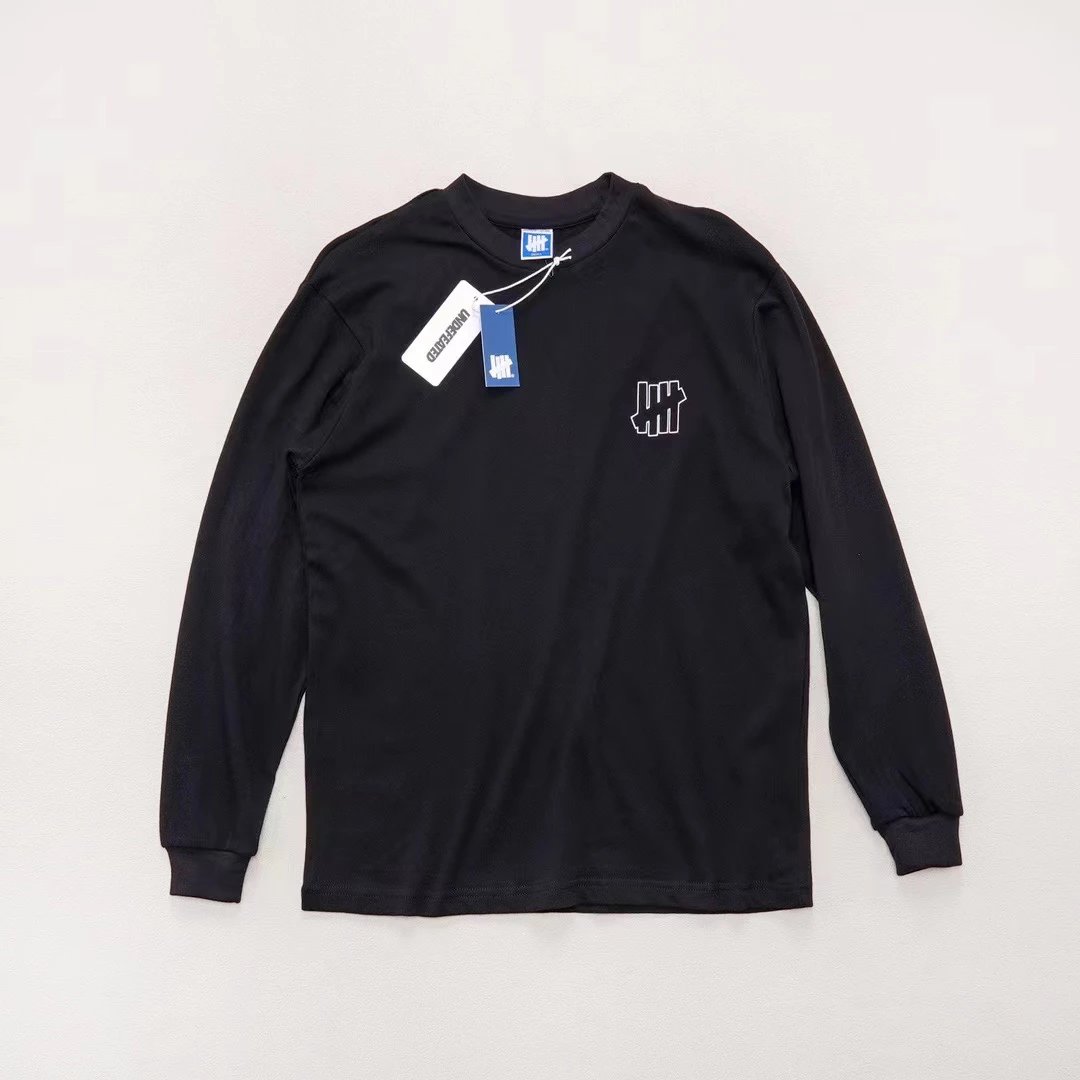 Design Undefeated Five Bars Logo Long Sleeve T-Shirt White T-Shirts - 4