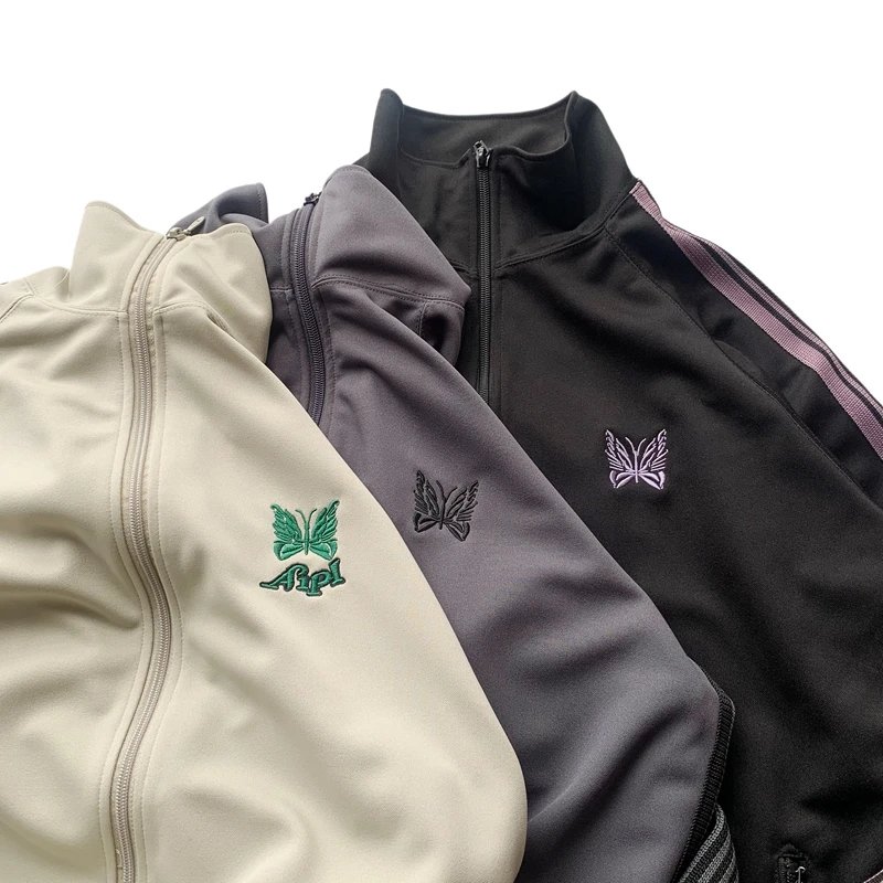Design Track Jacket Black with Purple Stripes Outerwear - 5