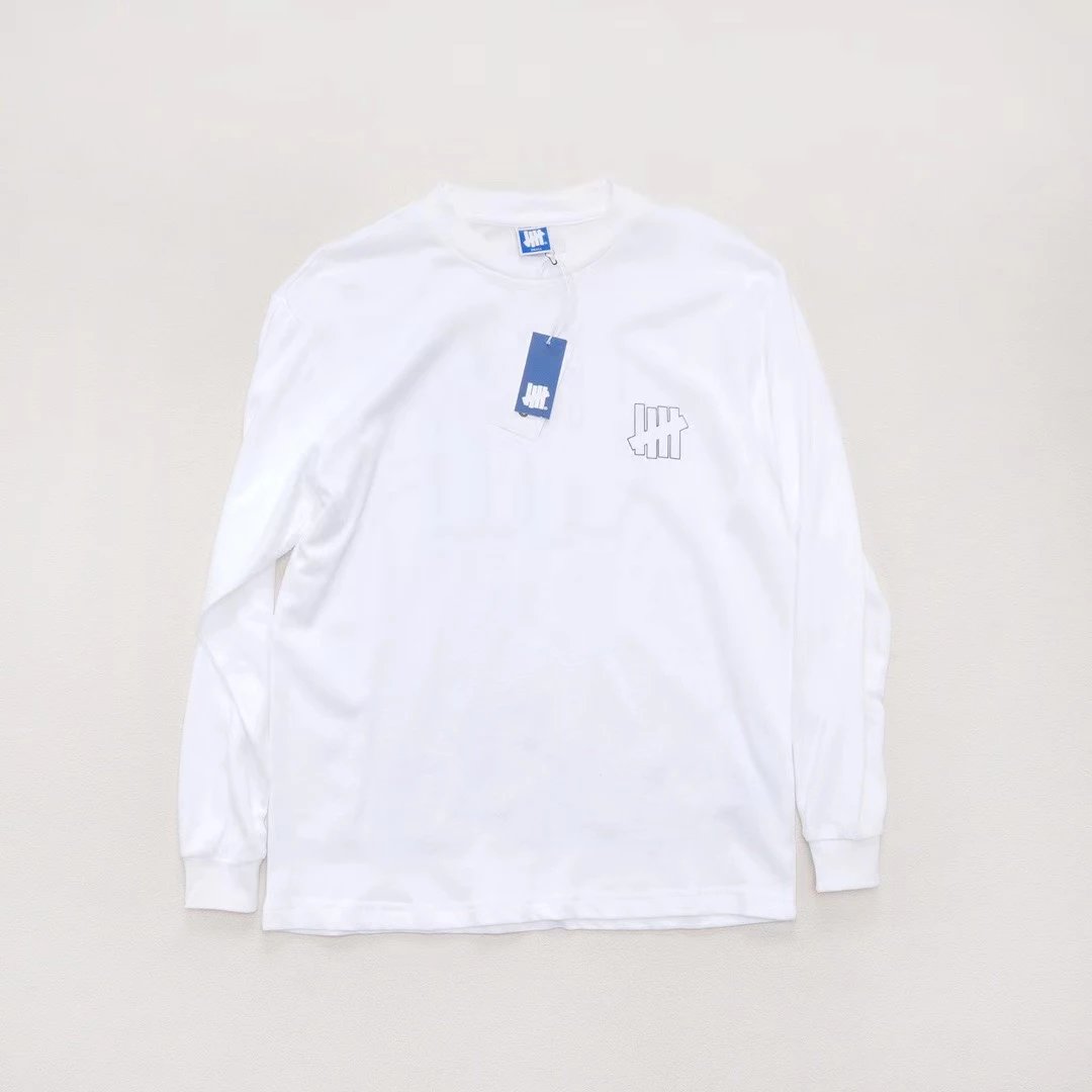 Design Undefeated Five Bars Logo Long Sleeve T-Shirt White T-Shirts - 6