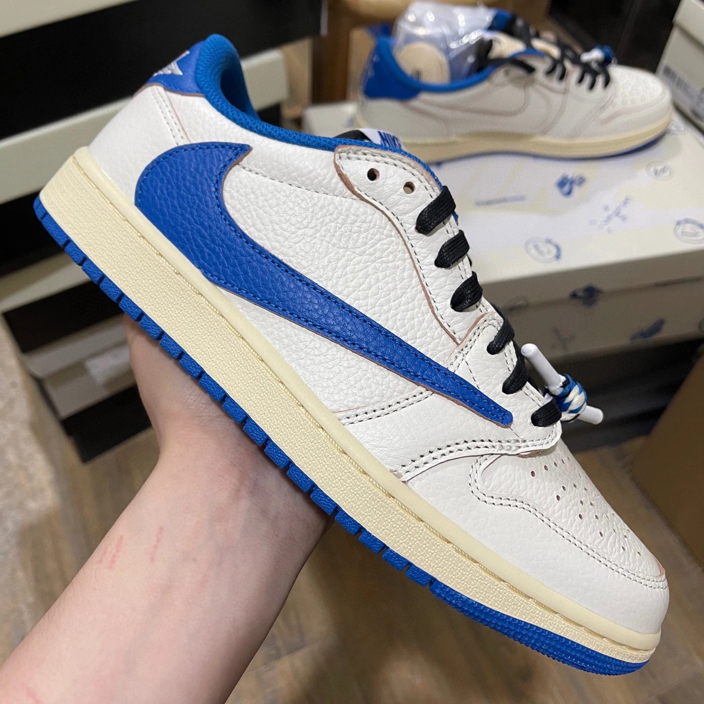 Fk J1 Ts“Fragment x Sail Military Blue”