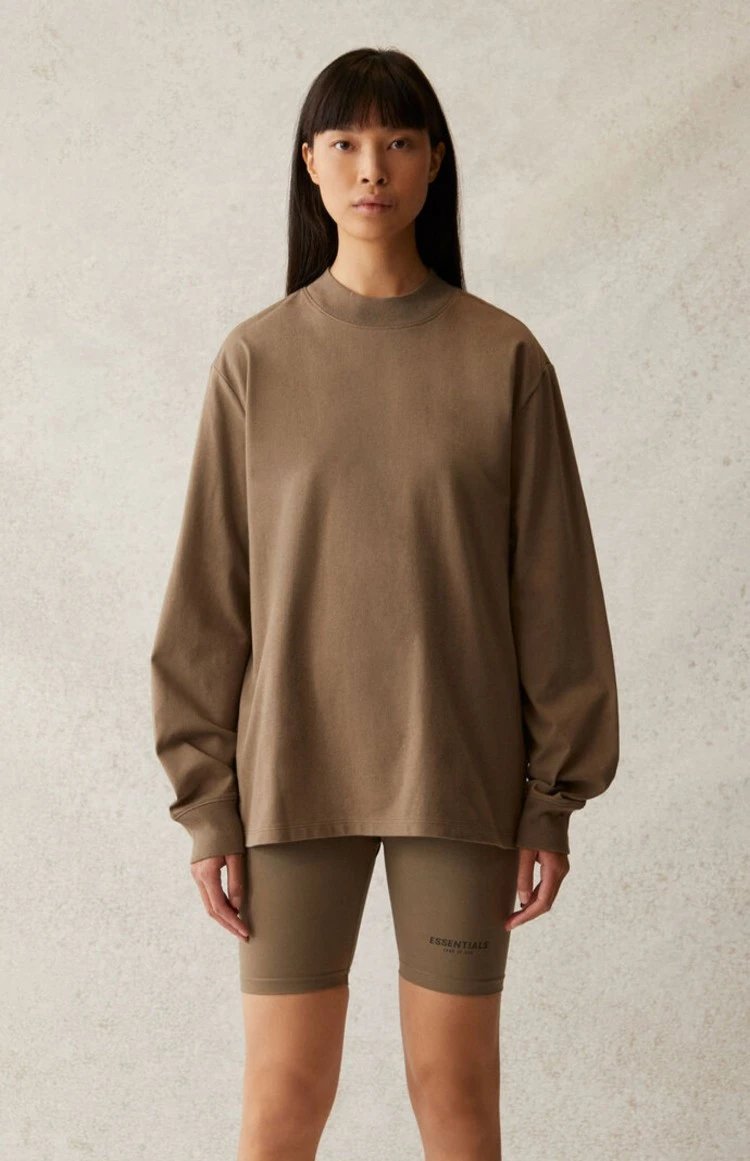 Fear Of God Essentials Long Sleeve T-Shirts FOG 后背硅胶立体字母LOGO长袖T恤  10.8 JT