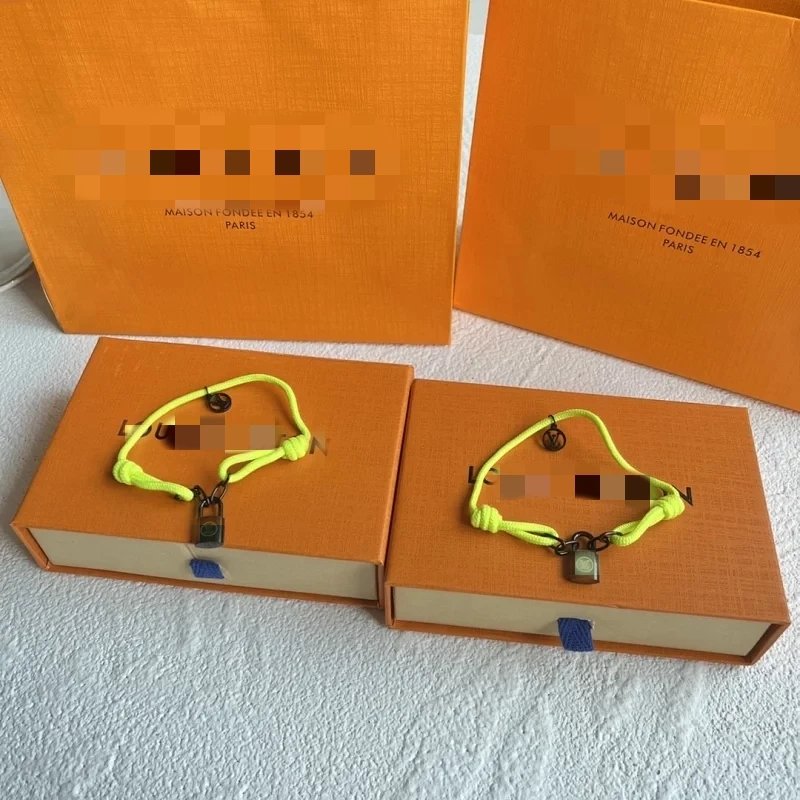 Neon Yellow Rope Bracelet with Lock