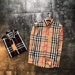 thumbnail for 1945 Men's Essential Classic Medium Grid 2 Color Long Sleeve Shirt