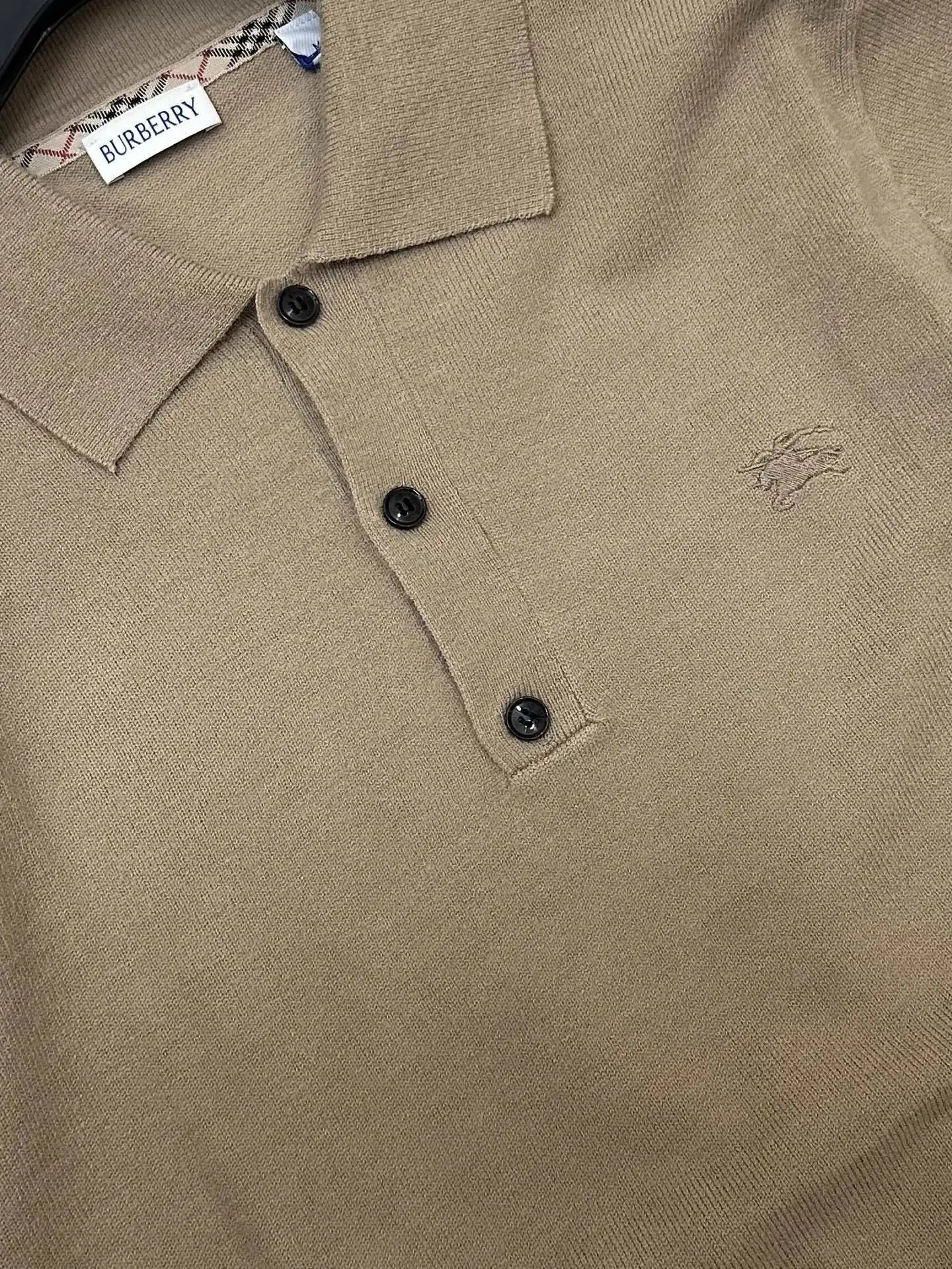 Horse Embroidery Knit Polo Shirt photo 4
