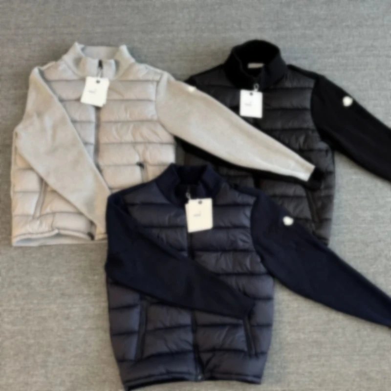 Knit Sleeve Quilted Cardigan Jacket