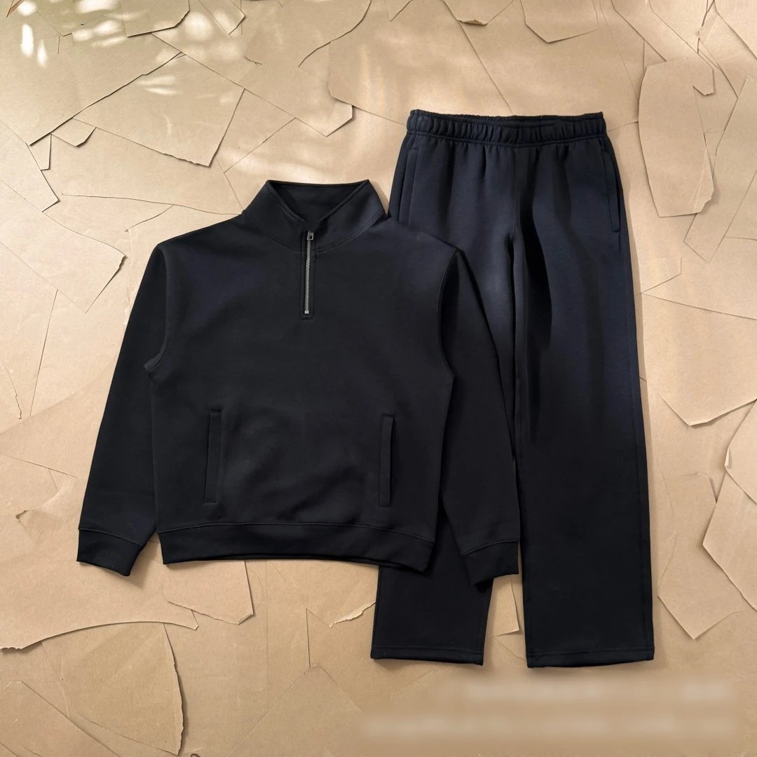 SOLO Classic Embroidered Half Zip Hoodie